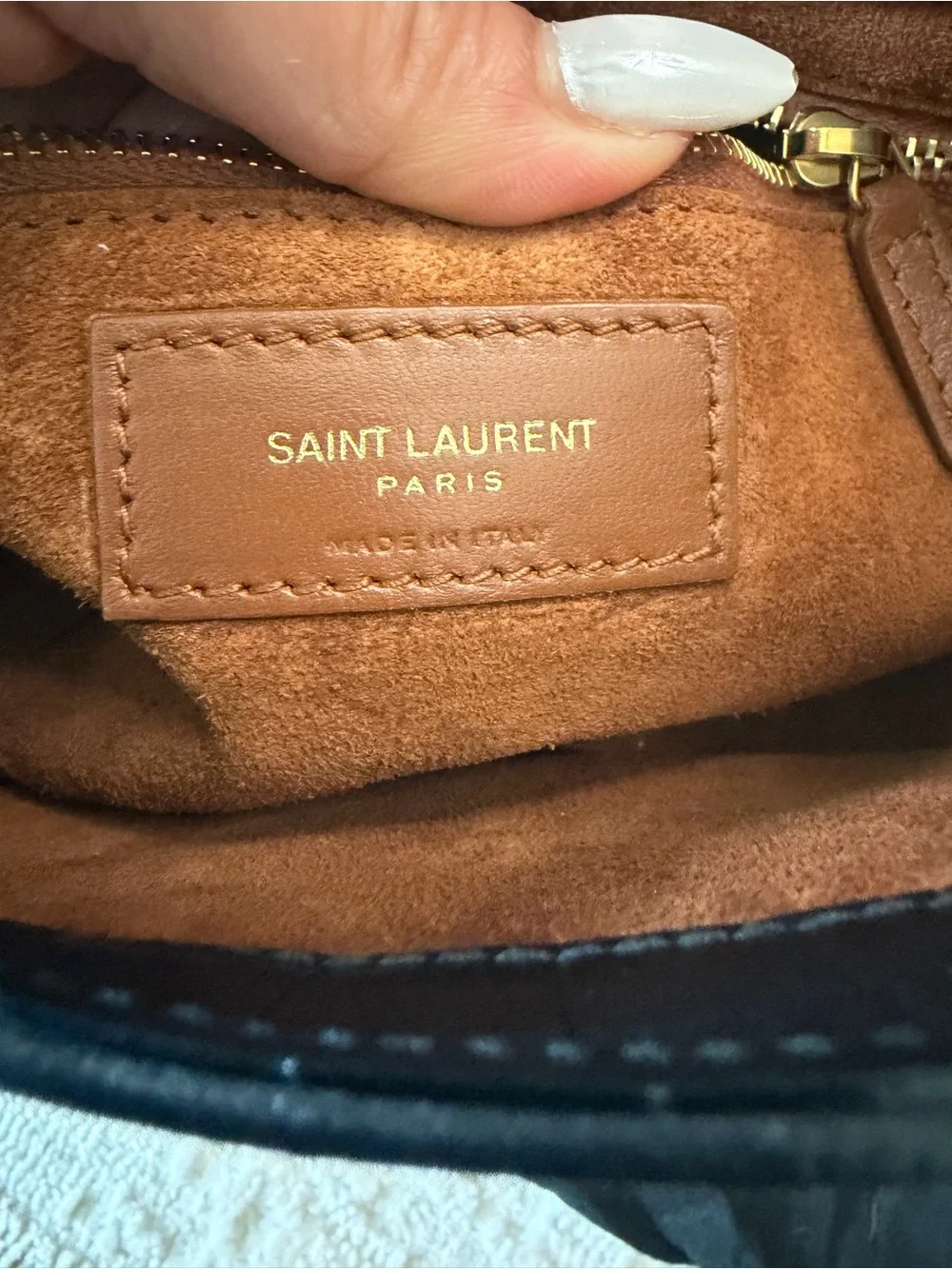 Saint Laurent 5A7 crocodile-effect shoulder bag